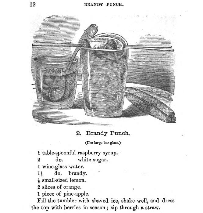 Illustration from 'How to Mix Drinks, Or, The Bon-vivant's Companion' by Jerry Thomas (1862) (via Google Books)