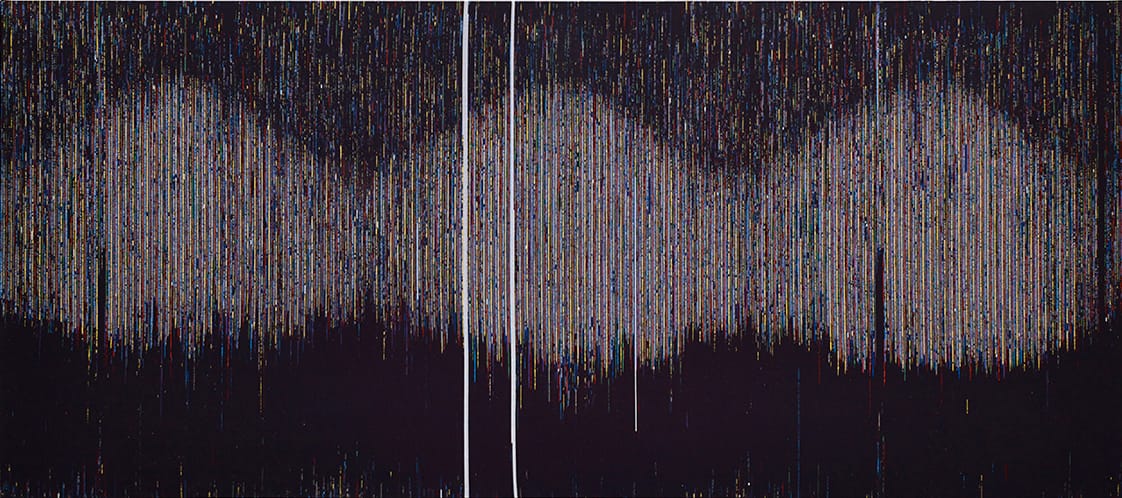 Susan Morris, "Untitled_(Light Exposure 2010 - 2012)", 2014, Tapestry: Acrylic and linen yarn, 360 x 155cm  