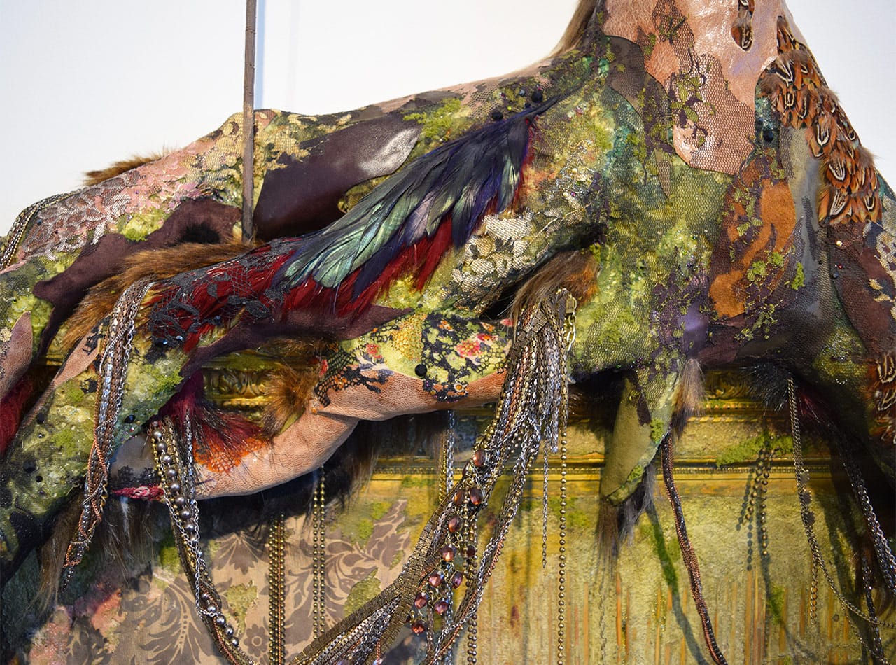 Detail of Lina Puerta, "Untitled (Tree and Frame)" (2014) (all photos by the author for Hyperallergic)