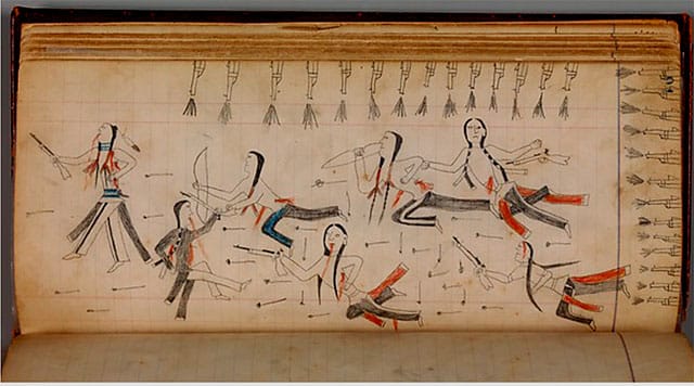 "Maffet Ledger", Southern and Northern Cheyenne, 1874–1881, The Michael C. Rockefeller Memorial Collection, Purchase, Nelson A. Rockefeller Gift, 1968