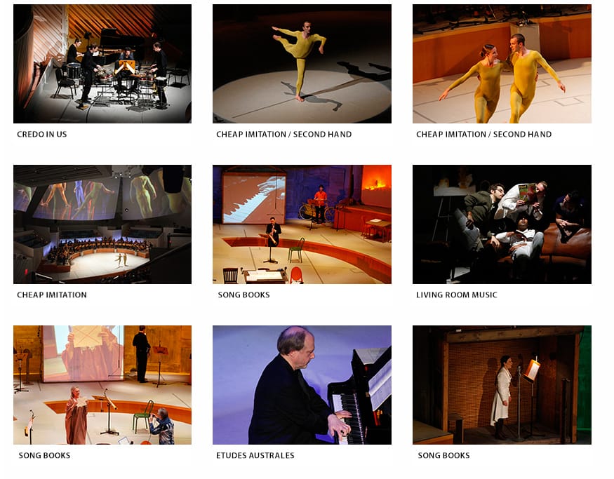 Image gallery from performances on 'Making the Right Choices: A John Cage Celebration' (screenshot by the author for Hyperallergic)