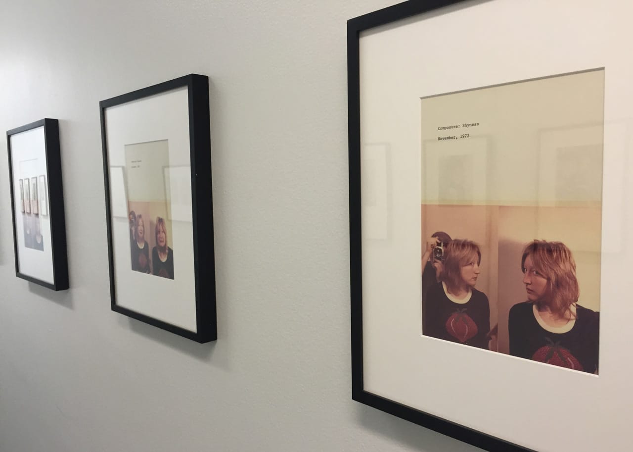 Installation view of Martha Wilson's "Composure" series (1972)