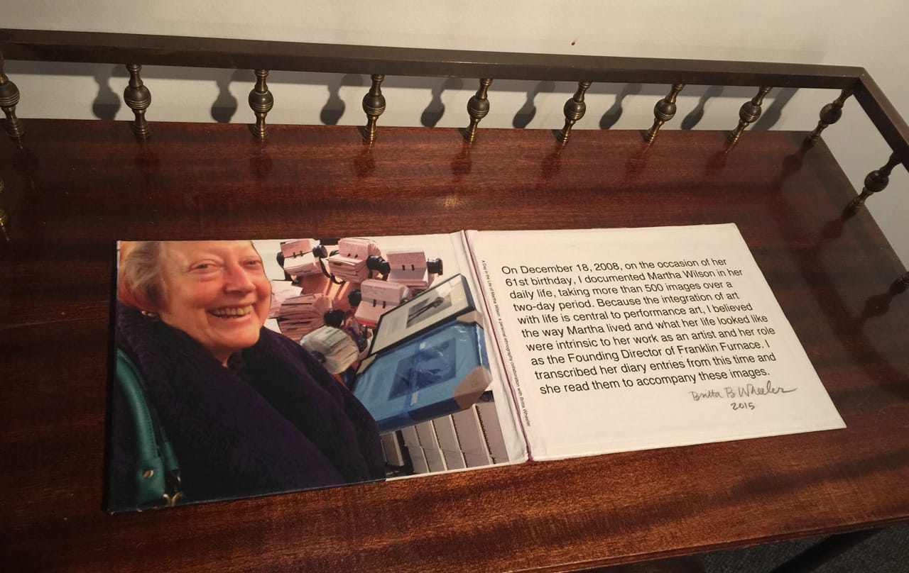 Photo of portfolio accompanying Britta Wheeler's “A Day in the Life of Martha Wilson: a personal ethnography collaboration with Britta Wheeler” (2015)