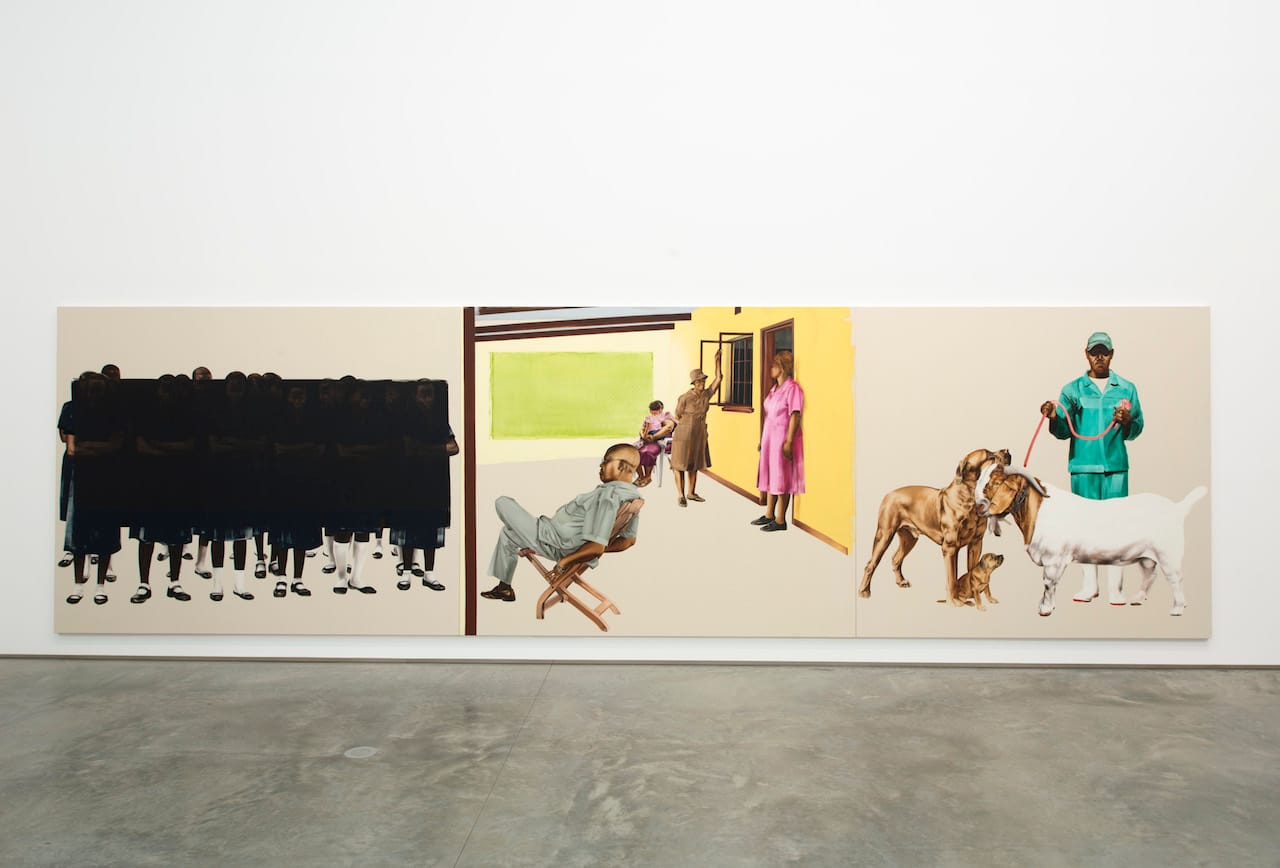 Meleko Mokgosi  (installation view), The School, Kinderhook, NY, January 31 – April 12, 2015. ©Courtesy of Jack Shainman Gallery, New York.