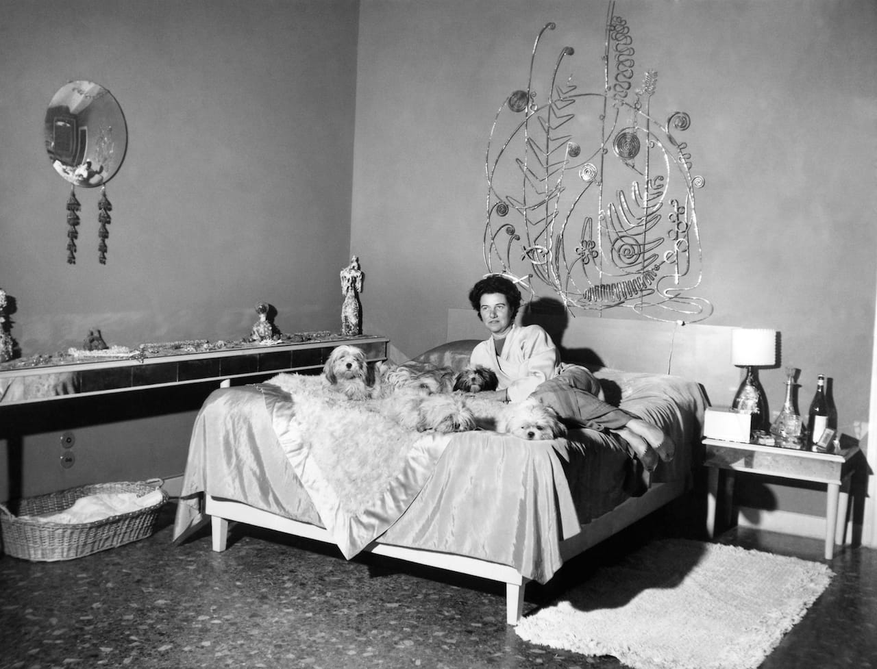 Unknown photographer, Peggy Guggenheim in her bedroom, Palazzo Venier dei Leoni, Venice (courtesy of Peggy Guggenheim Collection Archives, Venice)
