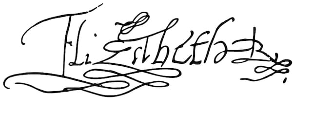 Queen Elizabeth I's signature (Image via Wikimedia)