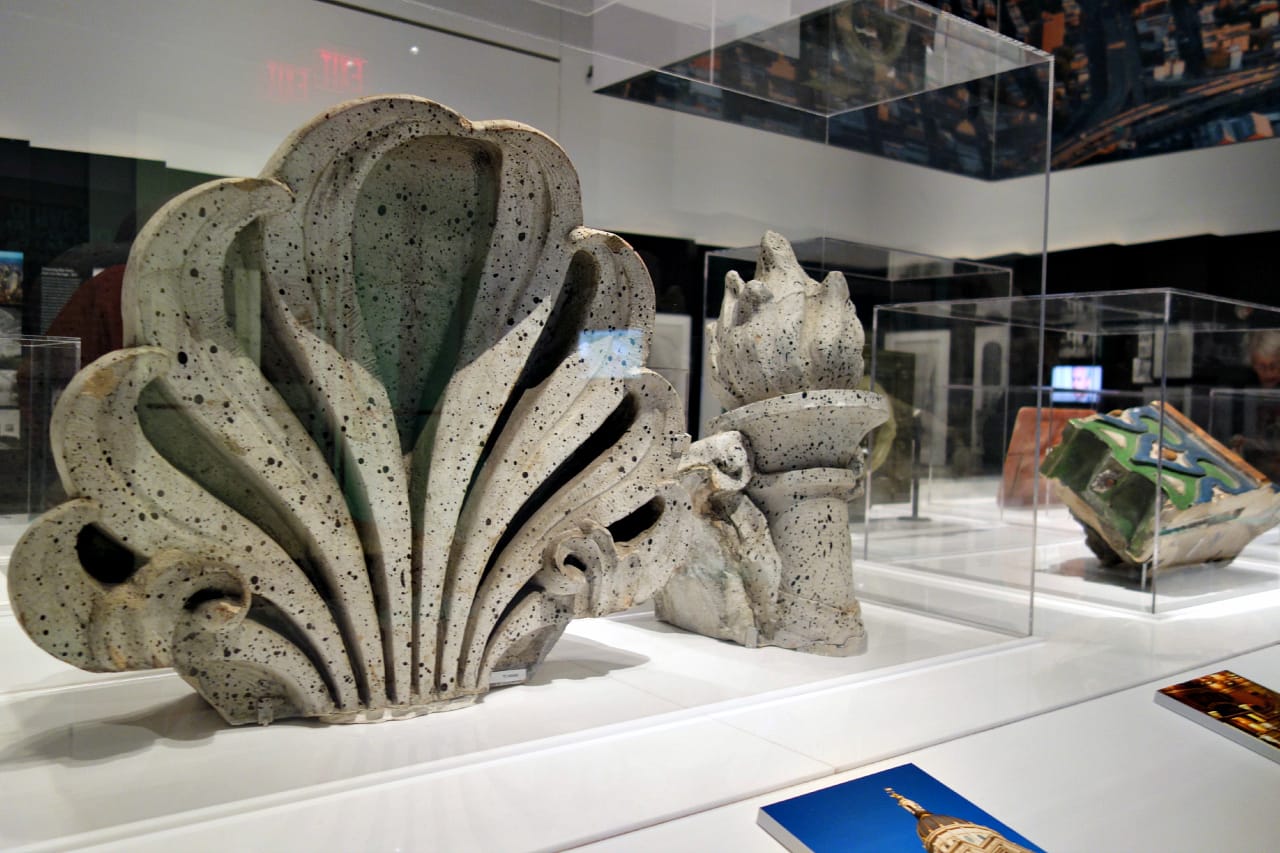 Terra-cotta cornice element from the Moynihan Station Redevelopment, designed by McKim, Mead & White in 1913, designated a landmark in 1966