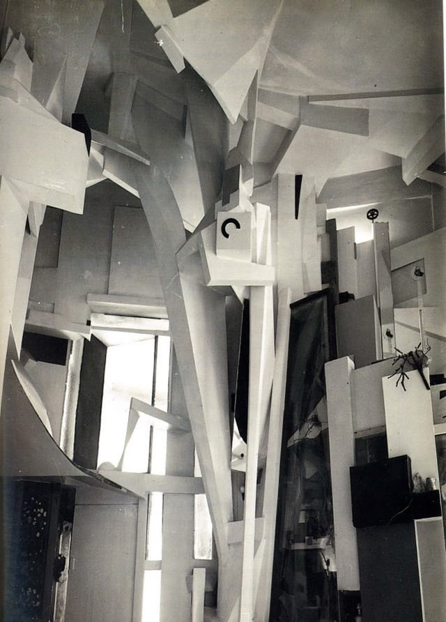 Kurt Schwitters's Hannover 'Merzbau,' which was destroyed during World War II (photo by Wilhelm Redemann, 1933) (image via moma.org)