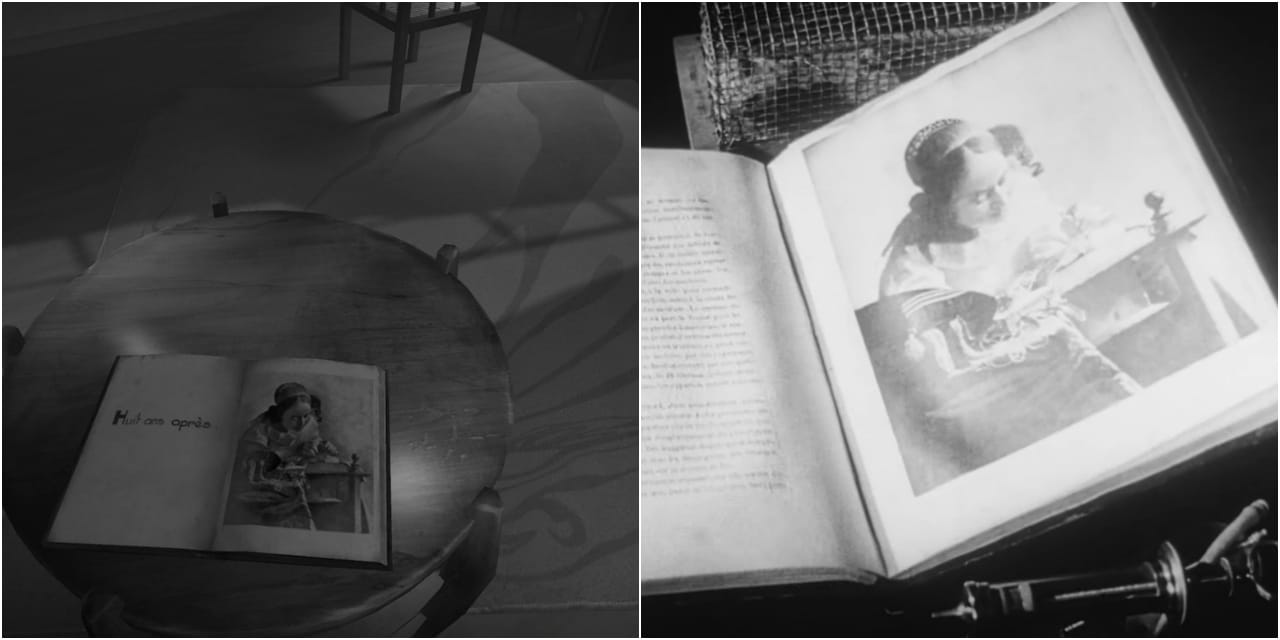 Scene from 'The Tender Cut'; still from 'Un Chien Andalou' (courtesy No, Thanks Games, and a screenshot by the author for Hyperallergic)