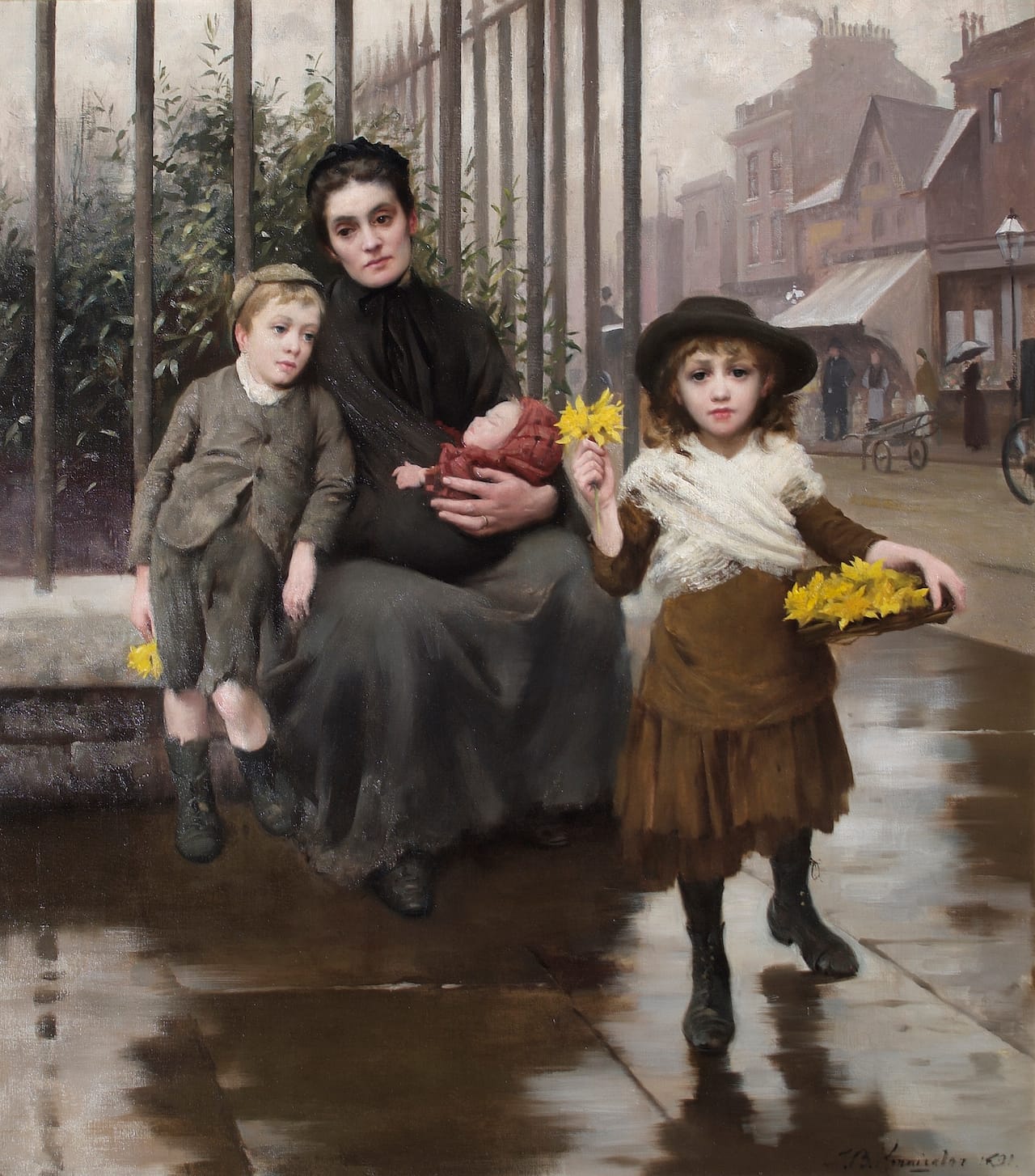 The Pinch of Poverty by Thomas Benjamin Kennington 1891.credit Coram in the care of the Foundling Museum.jpg