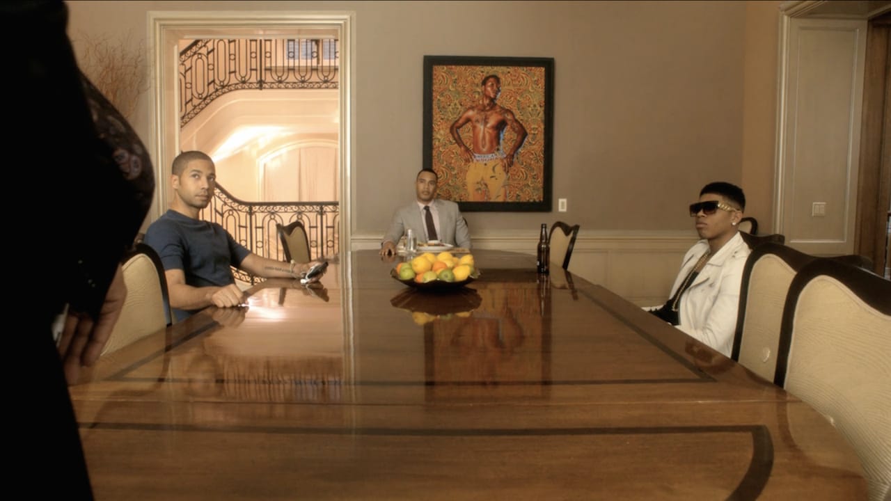 Kehinde Wiley's "Prince Albert, Prince Consort of Queen Victoria" in Fox's 'Empire' (all screenshots by the author for Hyperallergic)