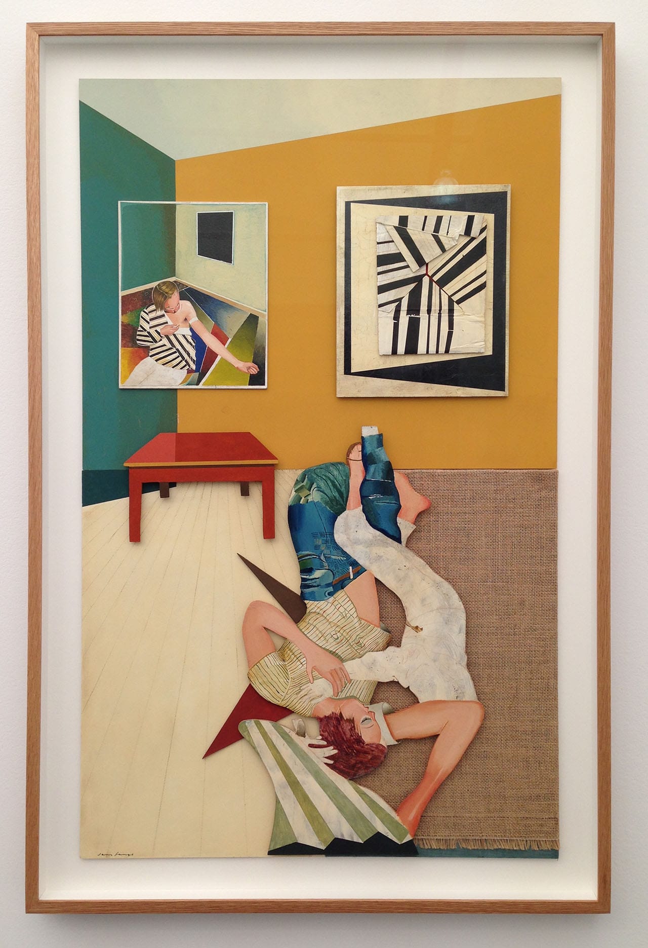 Jens Fänge, “The Inner Wedding” (2015), assemblage on panel, 112 x 75 cm at Galleri Magnus Karlsson