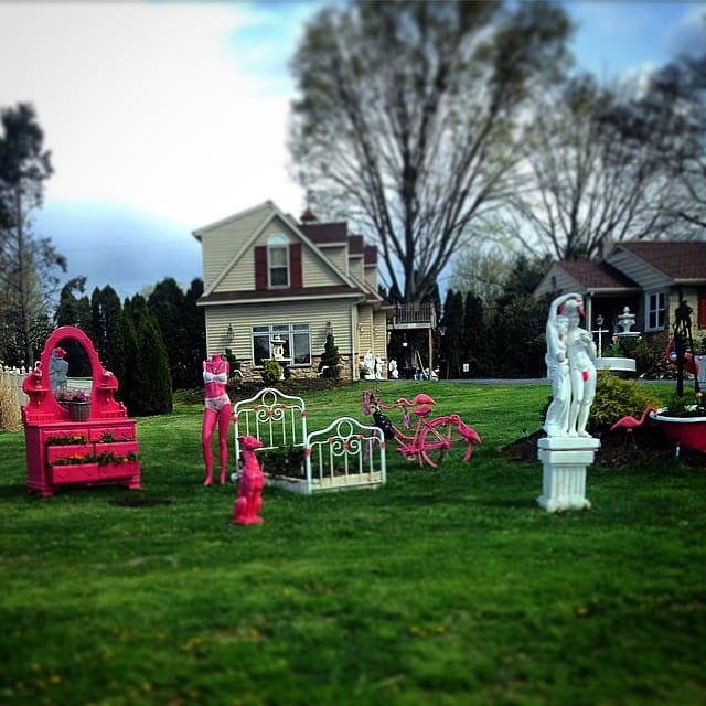 Tony Papadimitirou's lawn art installation (photo by C.E. Pontz Sons/Instagram)