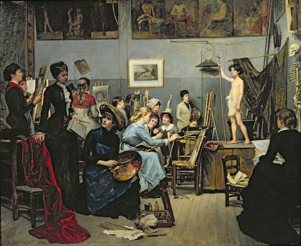 Marie Bashkirtseff, "In the Studio" (1881) (Dnipropetrovsk State Art Museum, via Wikimedia Commons)