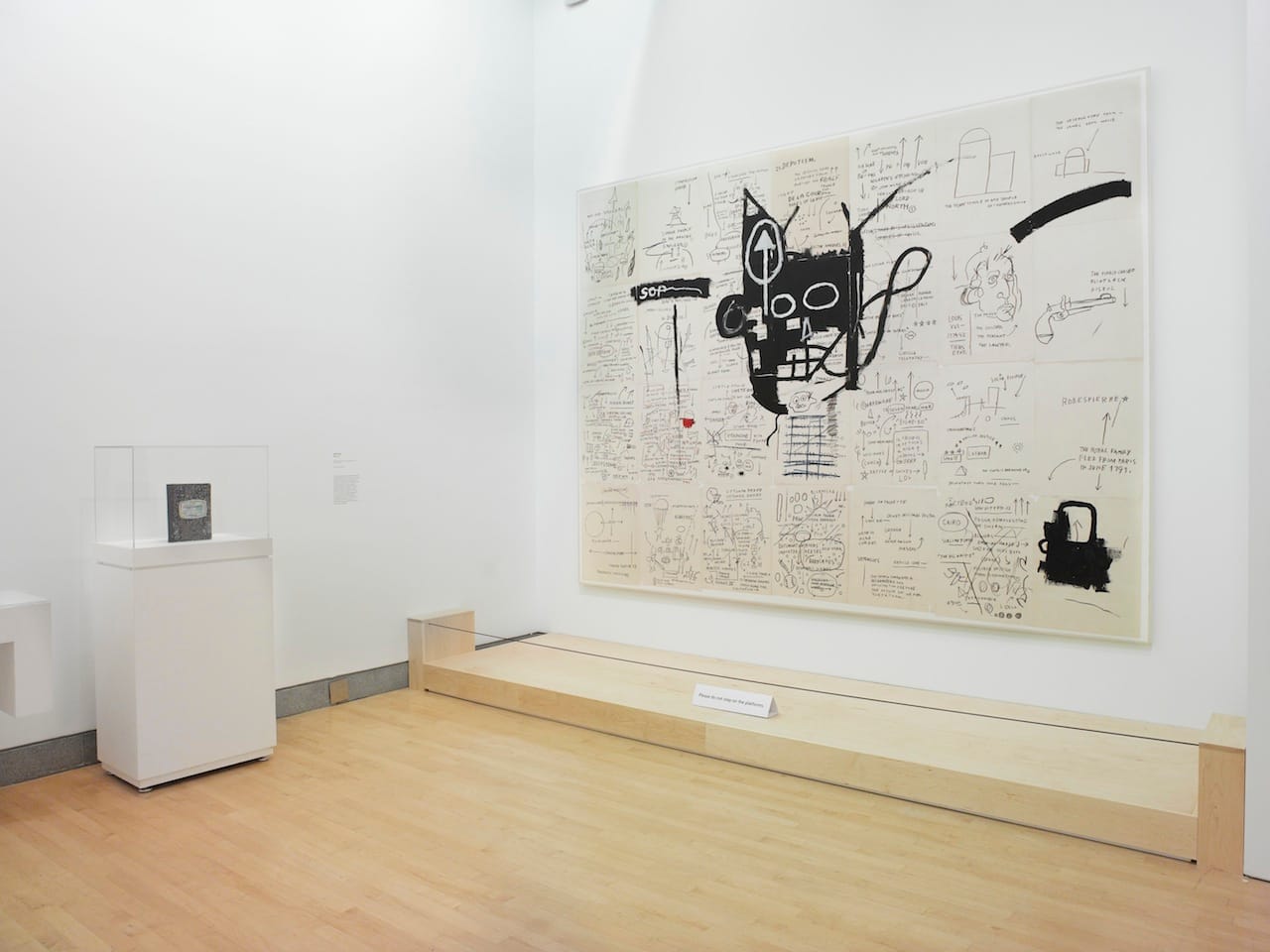 Installation view, 'Basquiat: The Unknown Notebooks' at the Brooklyn Museum (photo by Jonathan Dorado, courtesy the Brooklyn Museum