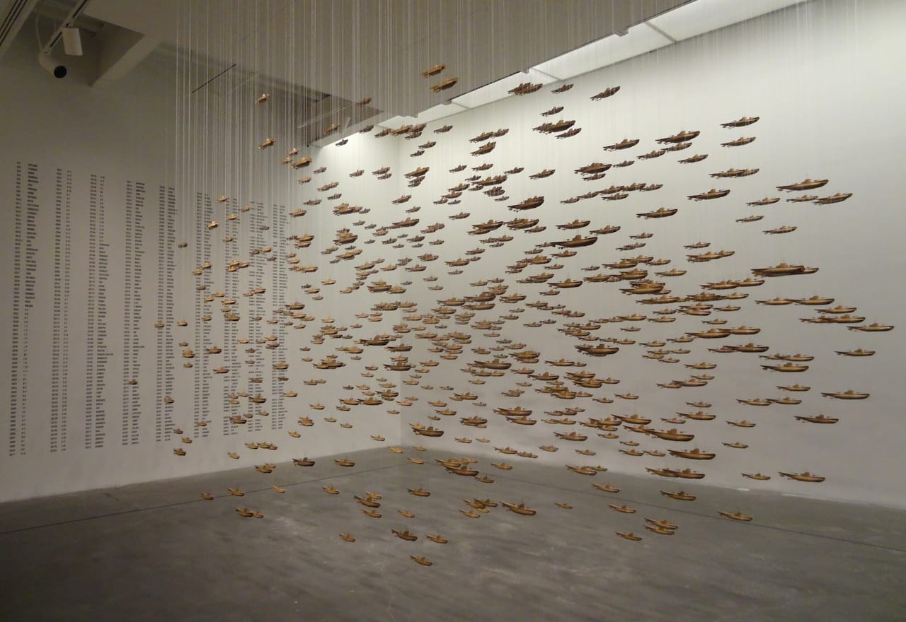 Chris Burden, "All the Submarines of the United States of America" (1987) (photo by the author for Hyperallergic)