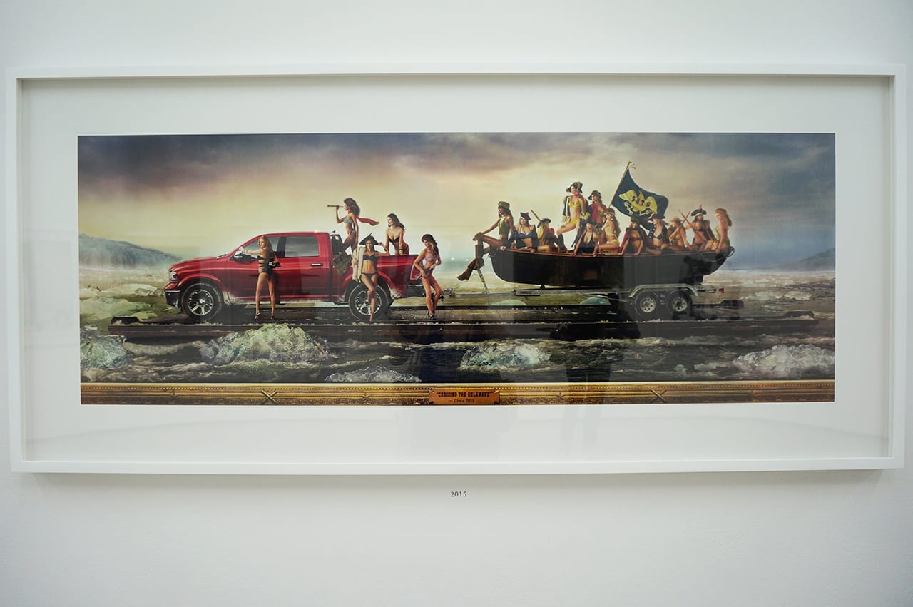 Hank Willis Thomas, "Just as our Forefathers intended, 2015/2015" (2015), digital chromogenic print, 27 7/16 x 61 x 1 3/4 in (framed) (click to enlarge)