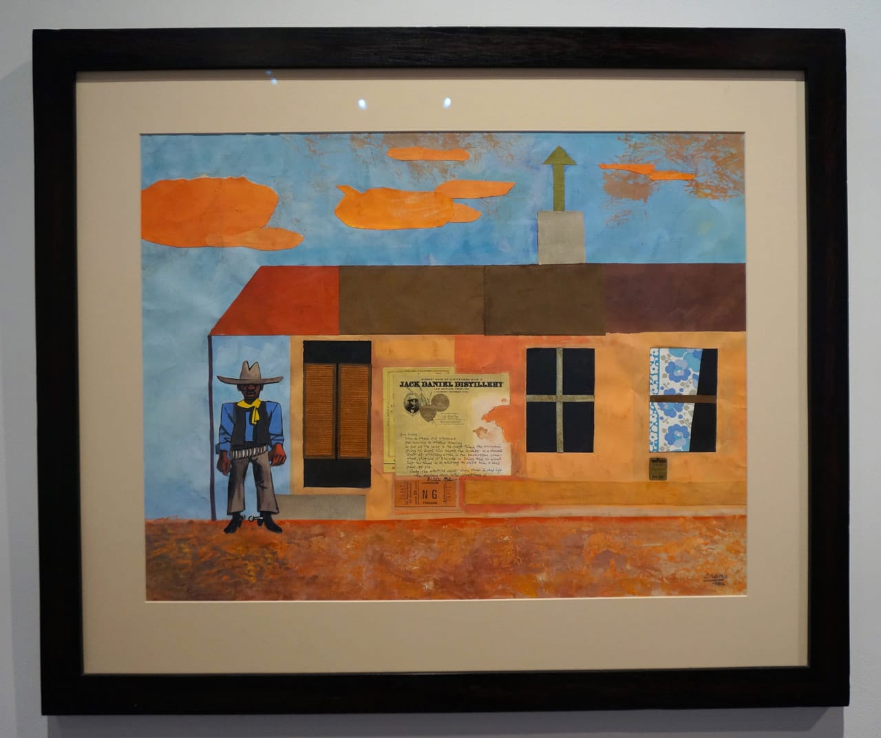 Peter Clarke, "Black Cowboy" (1982), gouache collage on paper, 50.5 x 65 cm