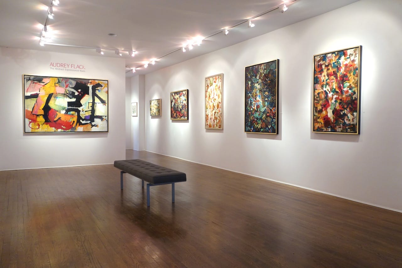 Installation view, 'Audrey Flack: The Abstract Expressionist Years' (all images courtesy Hollis Taggart Galleries)