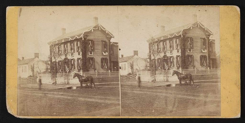 Home of Abraham Lincoln Creator(s)- Glover, Ridgway, 1831-1866, photographer Date Created:Published- [Philadelphia?] - [Schreiber & Glover, 818 Arch Street?], [1865]