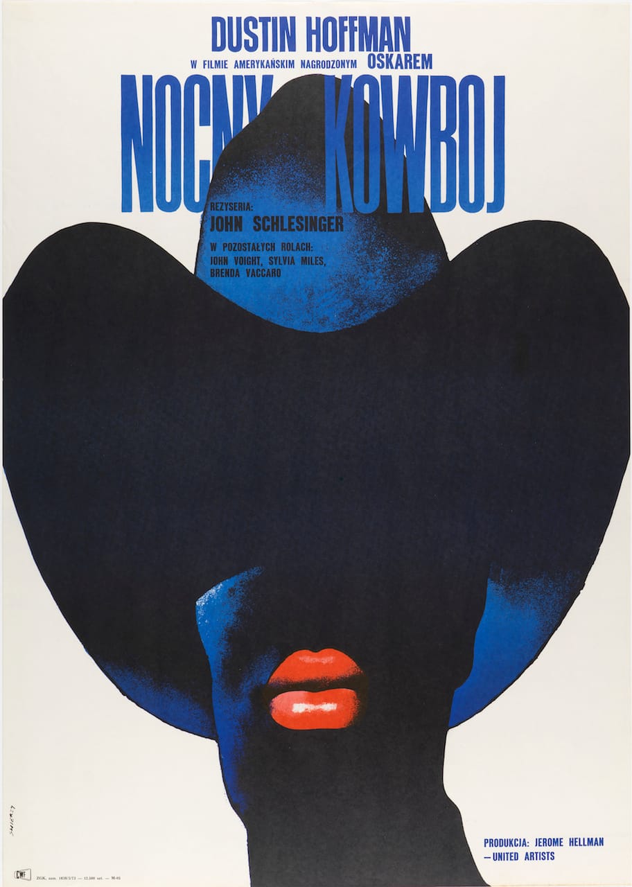 Waldemar Swierzy, "Nocny Kowboj (Midnight Cowboy)" (1973), offset lithograph, 32 3/8 x 23 1/16 in. (Photo by Matt Flynn, courtesy Cooper Hewitt, Smithsonian Design Museum)