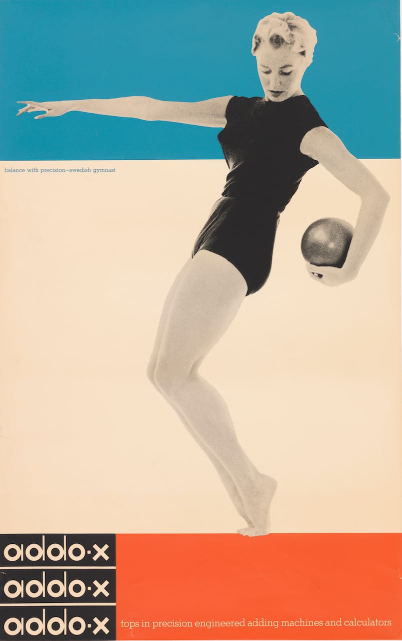 Ladislav Sutnar, for A. B. Addo, "Addo-x" (1958), offset lithograph, 38 1/8 x 24 1/8 in. Photo by Matt Flynn, courtesy Cooper Hewitt, Smithsonian Design Museum)