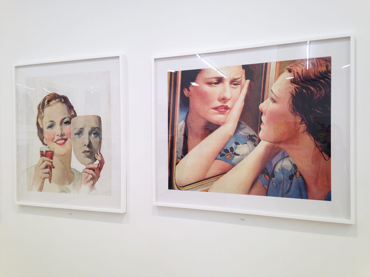 Hank Willis Thomas, left to right: "Bounce back to normal, 1933/2015" (2015), digital chromogenic print, 44 9/16 x 40 in (paper size), 45 7/16 x 40 15/16 x 1 3/4 in (framed) and "Wipe away the years, 1932/2015" (2015), digital chromogenic print, 40 x 48 1/16 in (paper size), 40 15/16 x 48 15/16 x 1 3/4 in (framed)