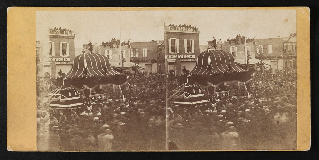  "Lincoln's Funeral," Philadelphia / taken by Ridgeway (i.e. Ridgway) Glover. Creator(s): Glover, Ridgway, 1831-1866, photographer Date Created/Published: [Philadelphia?] : [Schreiber & Sons?], [April 1865]
