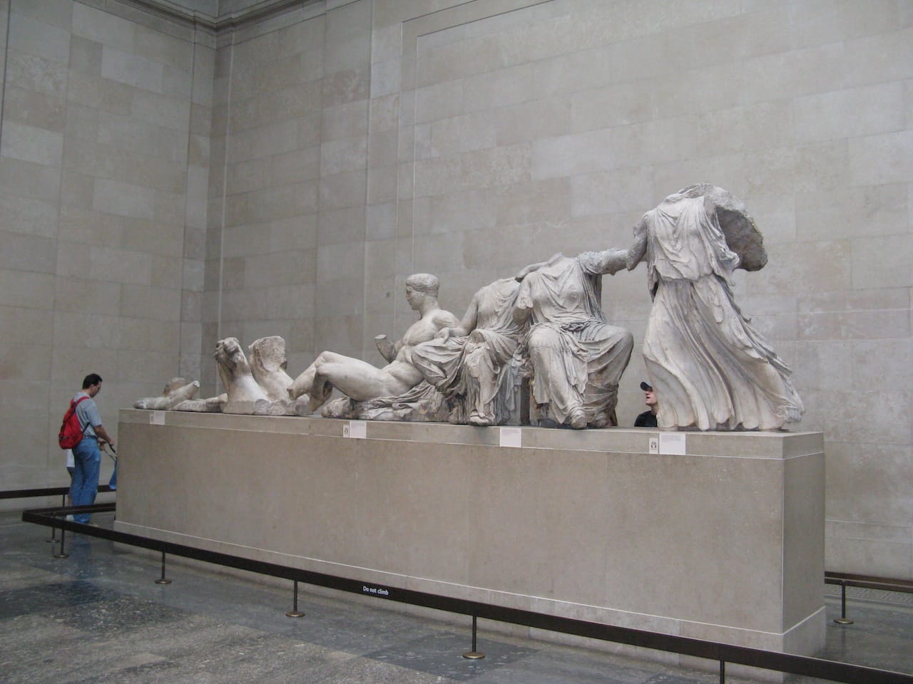 Sculptures from the East Pediment of the Parthenon at the British Museum (photo by Yair Haklai/Wikimedia Commons)