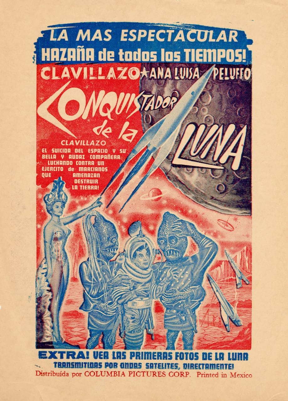 Poster for the film 'Conquistador de la luna (Conqueror of the moon),' directed by Rogelio A. González, Mexico (1960) (courtesy Bowdoin College Museum of Art)