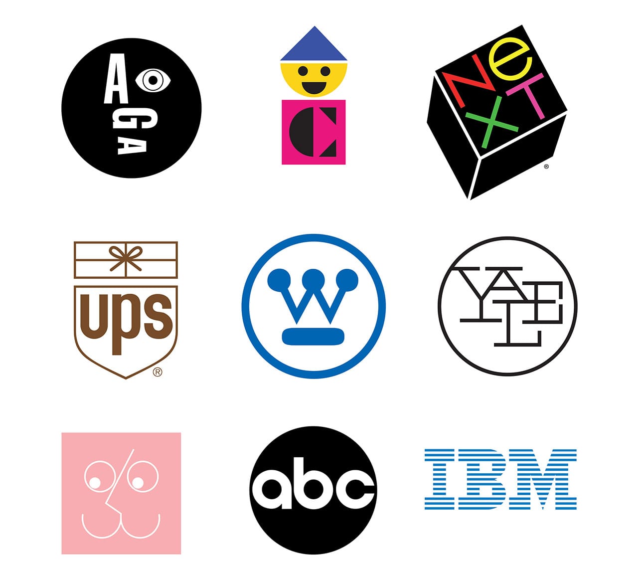 Some of the corporate logos Paul Rand is best remembered for. (image via irishtimes.com)