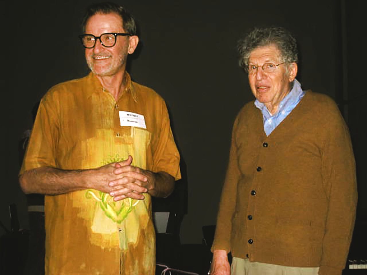 Richard Teitelbaum (right) joins David Rosenboom pre-performance