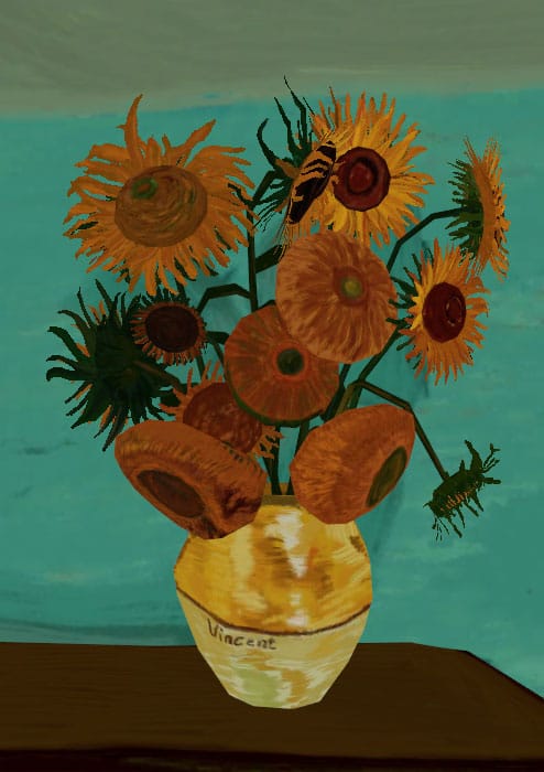 Virtual reality sunflowers (courtesy The Night Café)