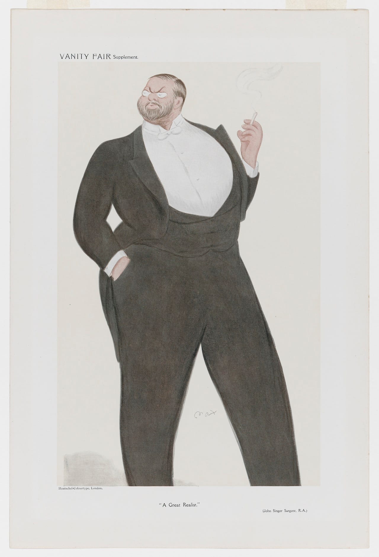 Vanity Fair Supplement, "A Great Realist" Max Beerbohm (English, 1872–1956) Undated Lithograph *Museum of Fine Arts, Boston. The John Singer Sargent Archive—Gift of Jan and Warren Adelson *Photograph © Museum of Fine Arts, Boston