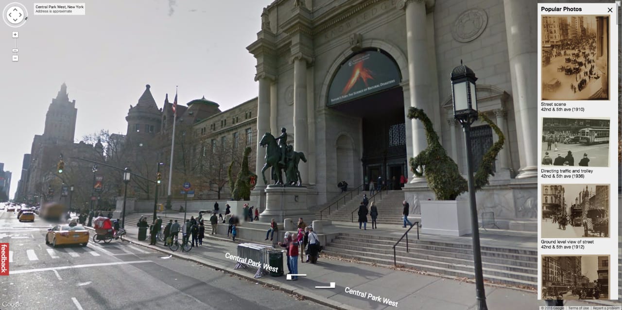The American Museum of Natural History today on Google Maps