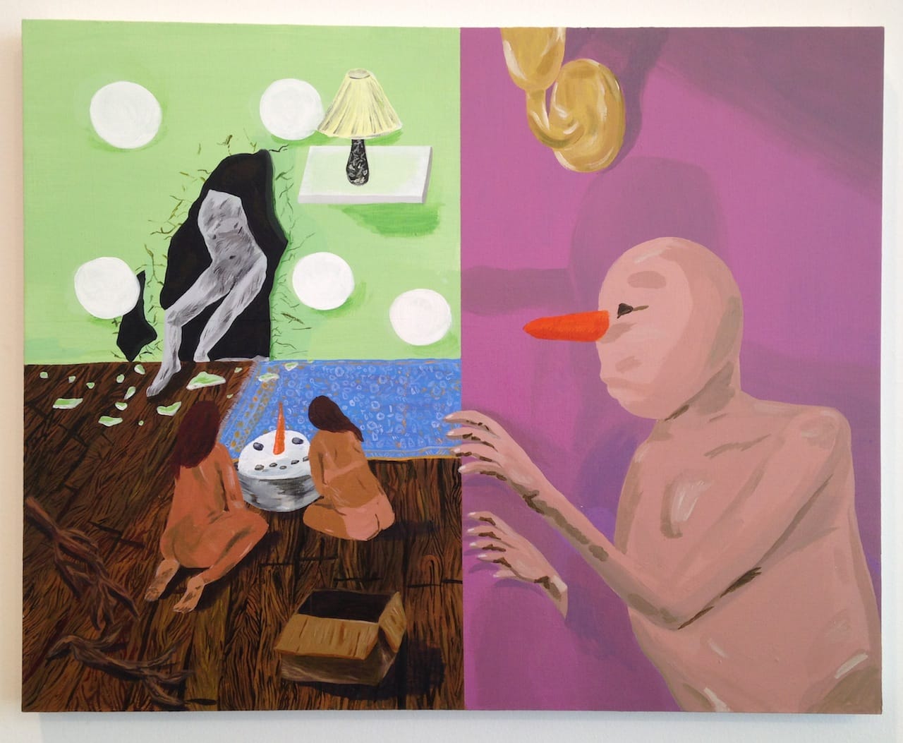 Painting by Anjuli Rathod (photo by Jillian Steinhauer for Hyperallergic)