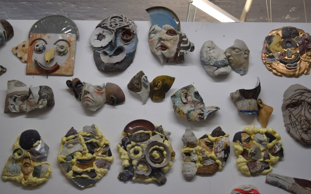 Sculptures by Amy Derek Weisberg in his studio (#327) at 1717 Troutman