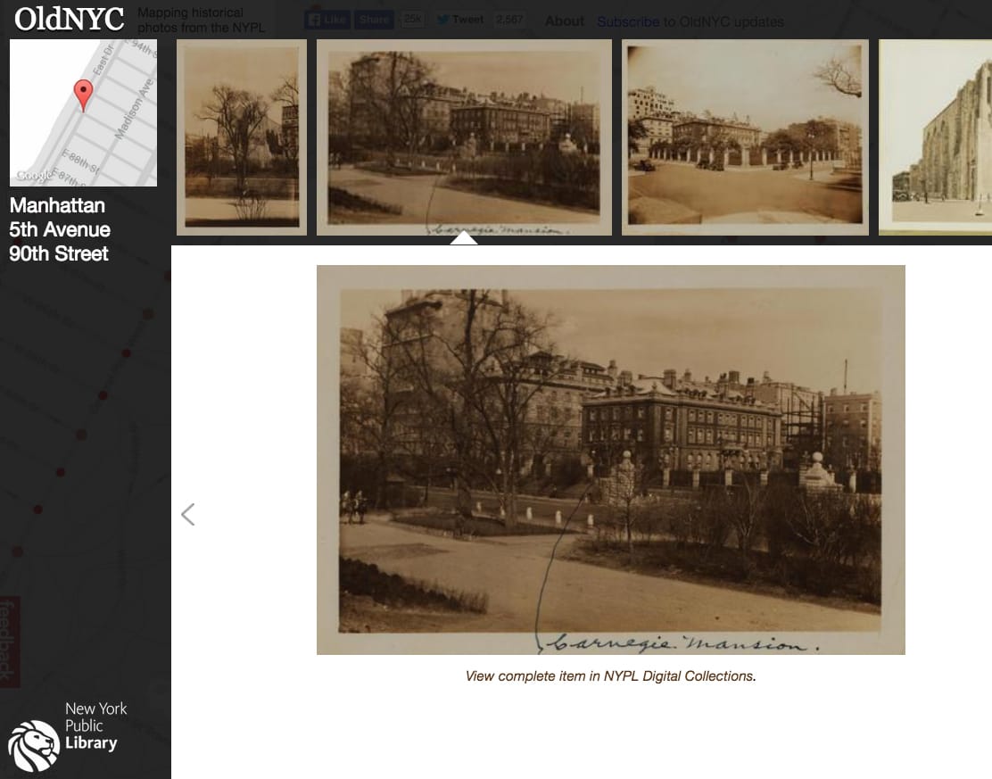 Andrew Carnegie's mansion on Fifth Avenue between 90th and 91st streets, future home of the Cooper Hewitt, Smithsonian Design Museum (1929)