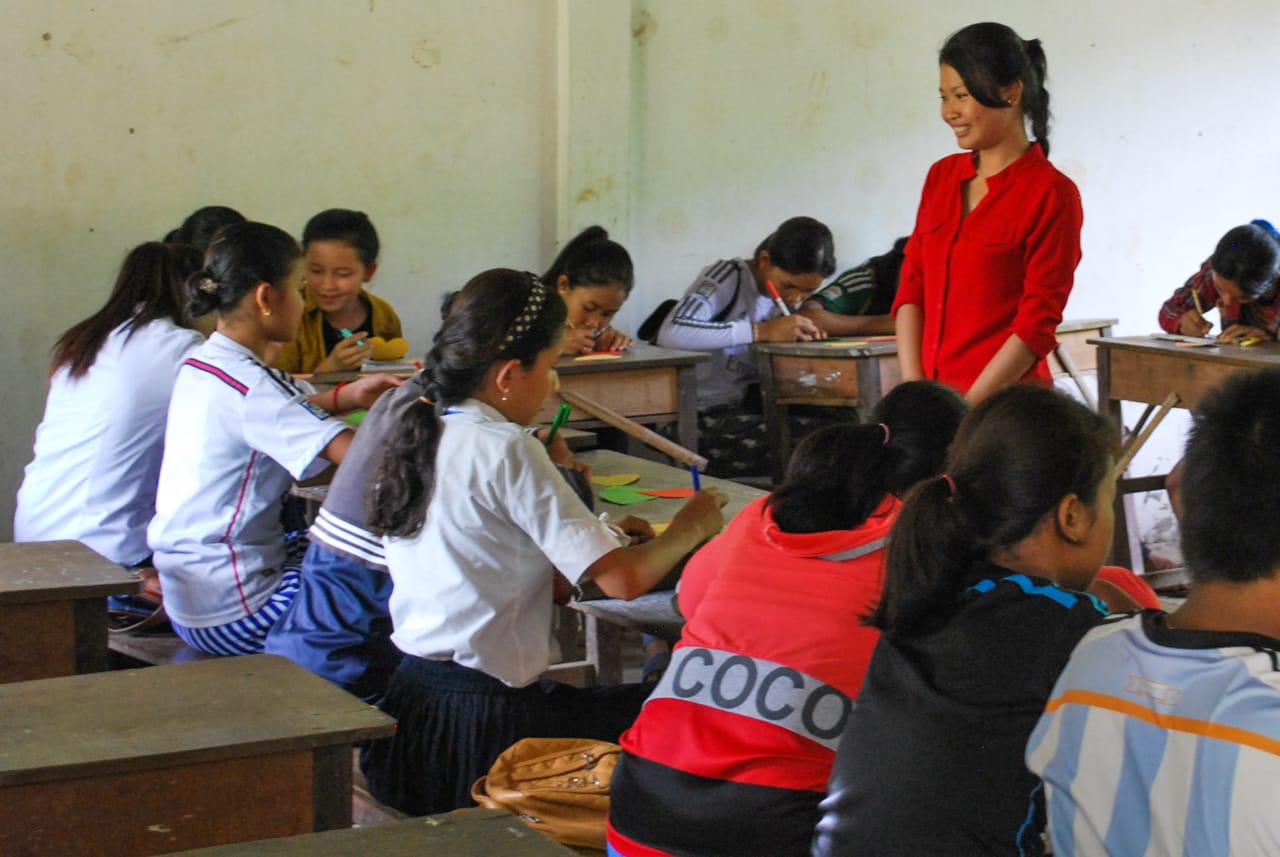 Heak Pheary doing community outreach for Sammaki.