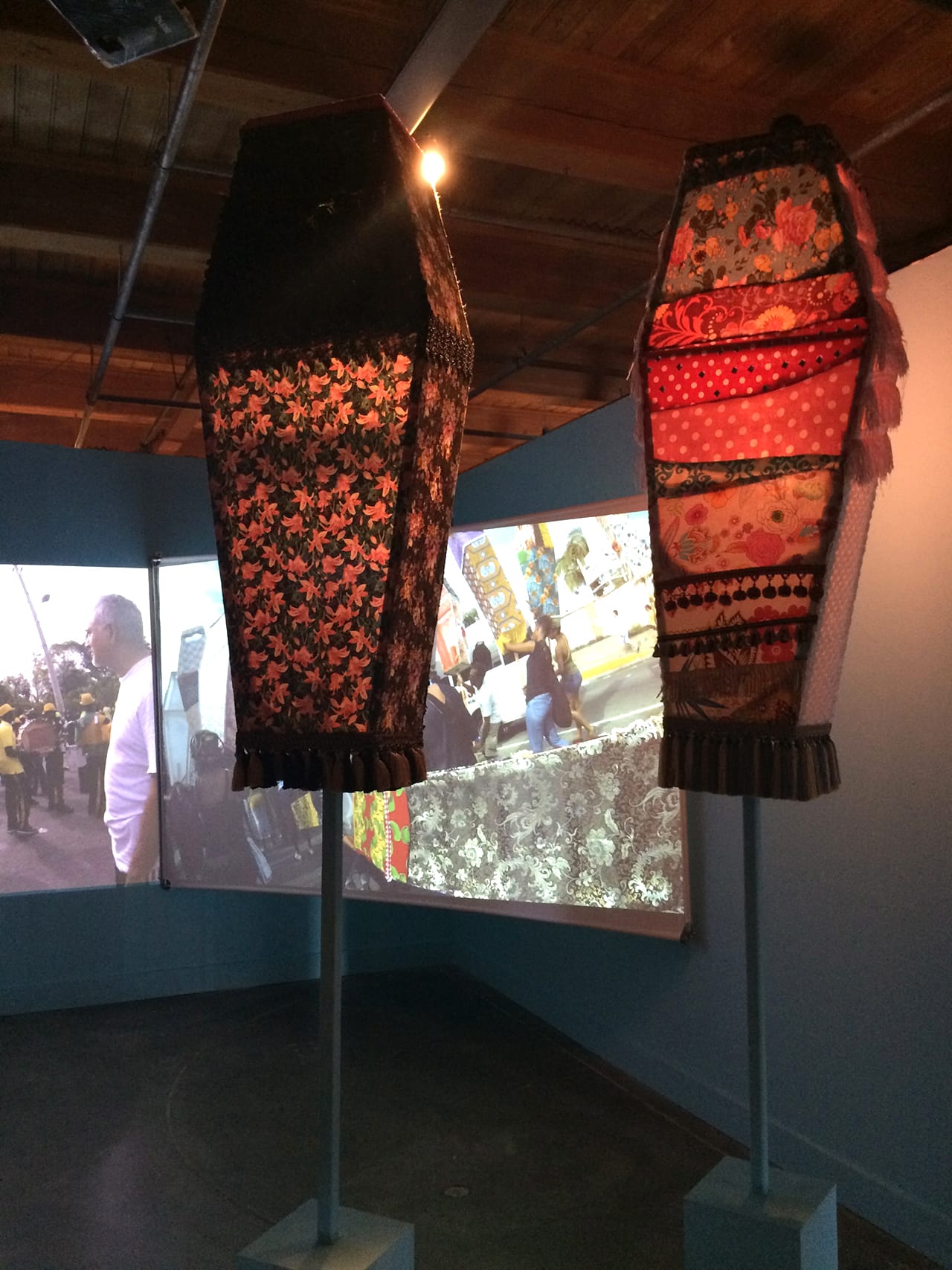 Documentation of Ebony G. Patterson's "Invisible Presence: Bling Memories" (2014) at CAC (click to enlarge)