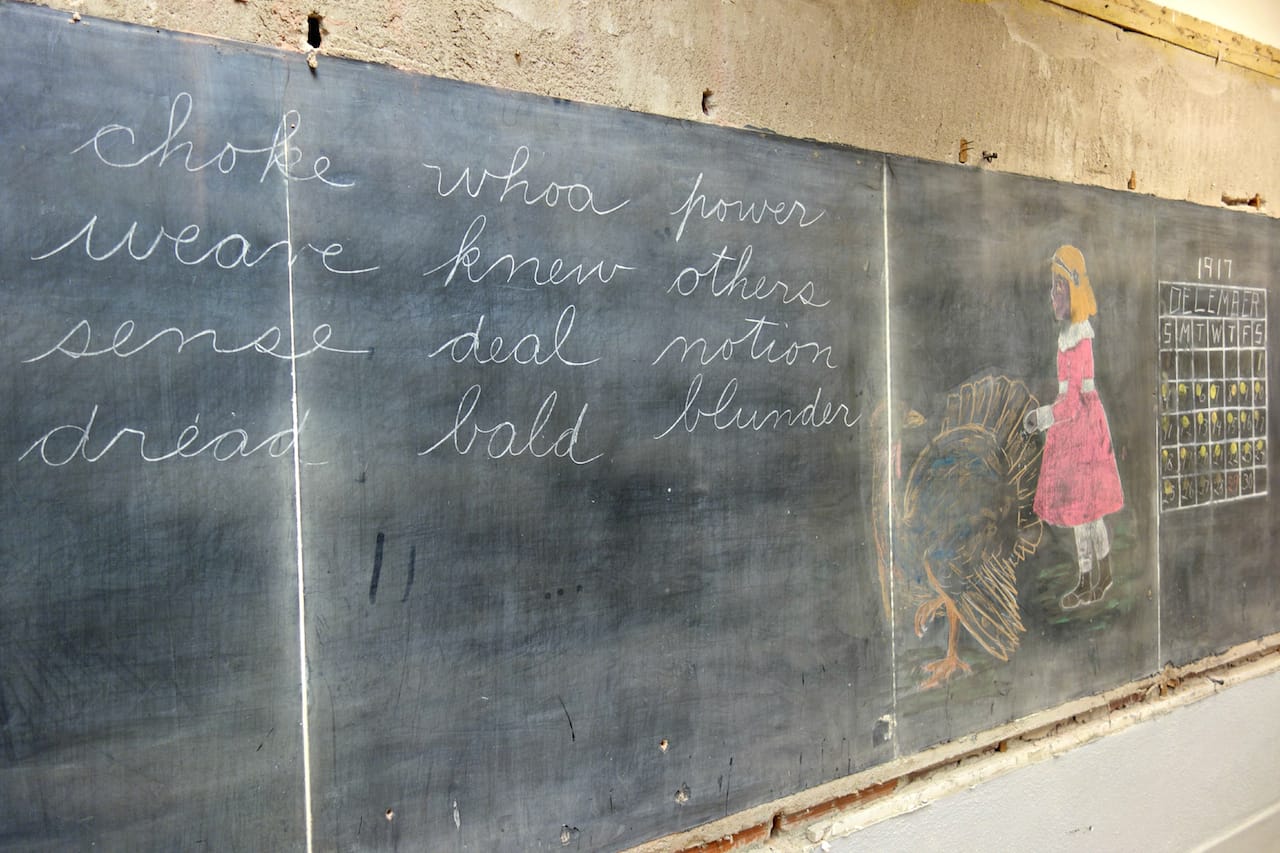 1917 chalkboard drawings at Emerson High School, Oklahoma City