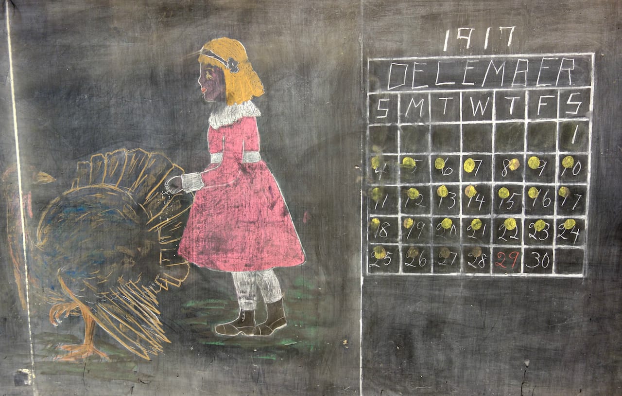 1917 chalkboard drawings at Emerson High School, Oklahoma City