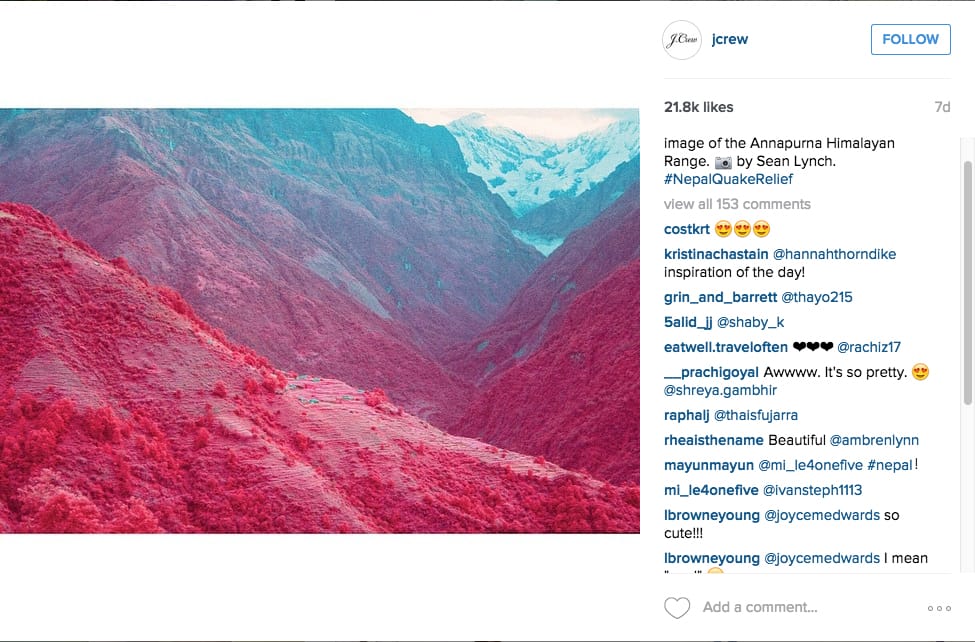 (screenshot via @jcrew/Instagram)