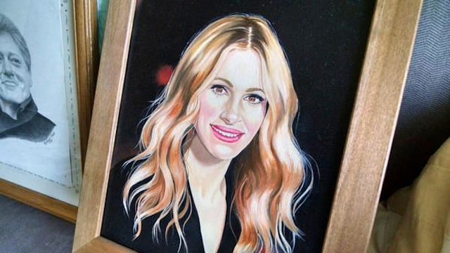 A painting of Julia Roberts by prison escapee Richard Matt (Image via Twitter)