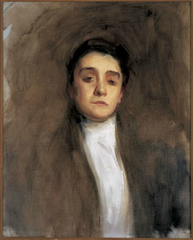 John Singer Sargent's unfinished portrait of Italian actress Eleonora Duse (1893), oil on canvas (Herta and Paul Amir Collection, via Wikimedia)