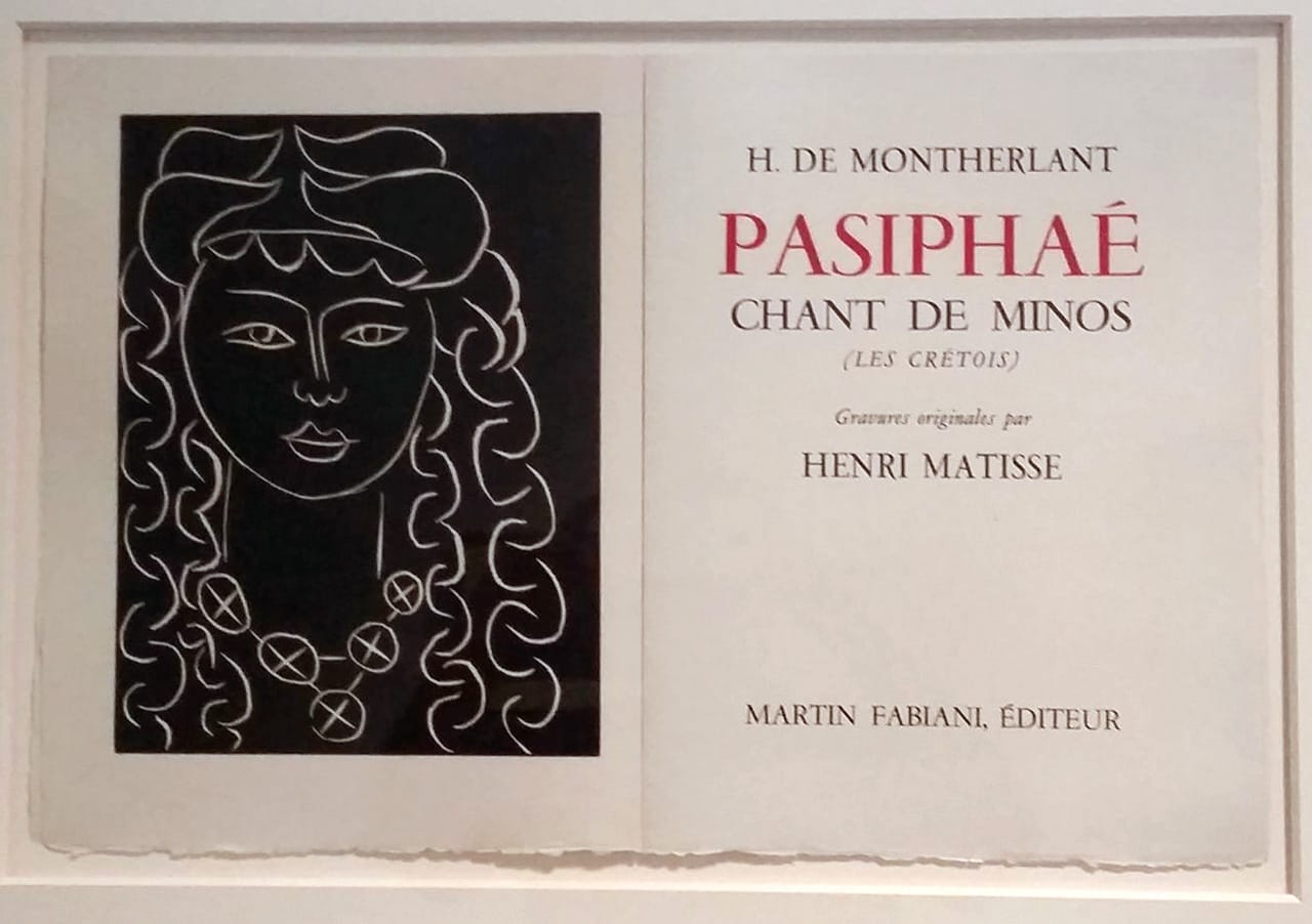 Henri Matisse's frontispiece for Henry de Montherlant's Pasiphae, linocuts (1944)