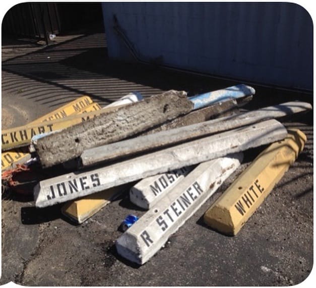 Remnants of the USC Roski School Parking Spaces (via Frances Stark's instagram)