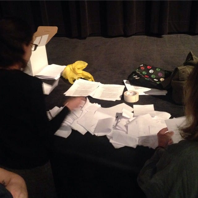 MoMA's Local 2110 members counting votes for and against the contract offered by the museum. (photo by MoMA Local 2110/Instagram)
