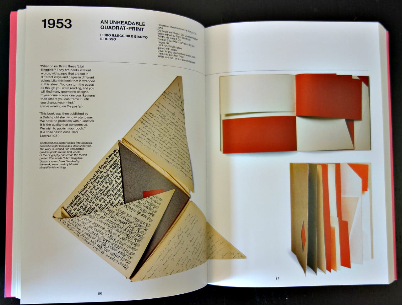 Pages from 'Munari's Book' (photo of the book for Hyperallergic)