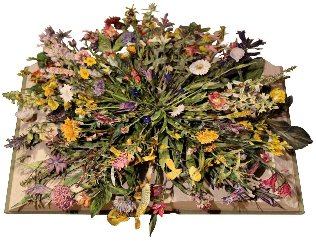 Kerry Miller, "Pflanzenleben des Schwarzwaldes (Plant Life of the Black Forest)" (2015), mixed media and hand-cut assemblage, 15 x 14 1/2 x 4 in (on loan from the artist)